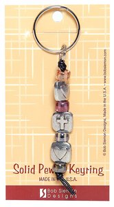 Keyring: Two Hearts One Cross (Lead-free Pewter) Keyring: Two Hearts One Cross (Lead-free Pewter)