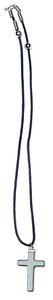 Pendant: Haematite Cross on Cord Pendant: Haematite Cross on Cord