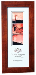 Stories Framed Plaque: Life John 11:25, John 3:16 Stories Framed Plaque: Life John 11:25, John 3:16