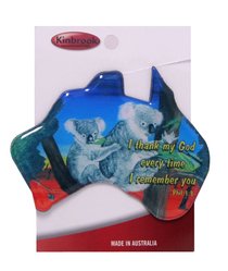 Christian Australia Map Shaped Resin Fridge Magnet: Koala/Phil 1:3 Christian Australia Map Shaped Resin Fridge Magnet: Koala/Phil 1:3