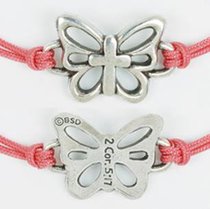 Bracelet: Butterfly With Cross Adjustable (%100 Lead Free Pewter) Bracelet: Butterfly With Cross Adjustable (%100 Lead Free Pewter)