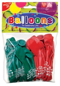 Christmas Balloons Pack of 20: Red & Green, Jesus is the Reason For the Season Christmas Balloons Pack of 20: Red & Green, Jesus is the Reason For the Season