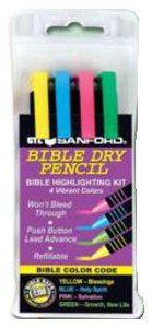 Bible Highlighting Kit: Dry Pencils 4 Colours Yellow Blue Pink & Green Bible Highlighting Kit: Dry Pencils 4 Colours Yellow Blue Pink & Green