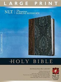 NLT Premium Slimline Reference Bible Large Print Tutone Dark Brown/Dusty Blue (Red Letter Edition) NLT Premium Slimline Reference Bible Large Print Tutone Dark Brown/Dusty Blue (Red Letter Edition)
