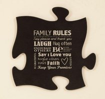 Puzzle Pieces Wall Art: Family Rules Puzzle Pieces Wall Art: Family Rules