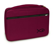 Bible Cover Deluxe With Fish Symbol: Burgundy Xlarge Bible Cover Deluxe With Fish Symbol: Burgundy Xlarge