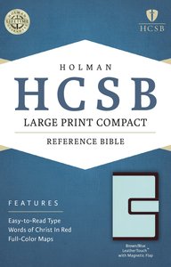 HCSB Large Print Compact Bible Brown/Blue With Magnetic Flap HCSB Large Print Compact Bible Brown/Blue With Magnetic Flap