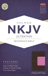 NKJV Ultrathin Reference Indexed Bible Brown/Pink With Magnetic Flap NKJV Ultrathin Reference Indexed Bible Brown/Pink With Magnetic Flap