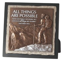Moments of Faith Stone Sculpture Plaque: All Things Are Possible, Matthew 19:26 Moments of Faith Stone Sculpture Plaque: All Things Are Possible, Matthew 19:26
