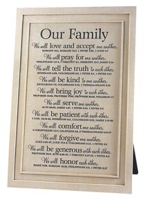 Our Family Plaque: Various Scriptures Our Family Plaque: Various Scriptures