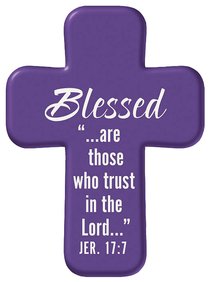 Squeezable Pocket Cross With Card: Blessed (Purple) Squeezable Pocket Cross With Card: Blessed (Purple)