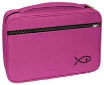 Bible Cover Deluxe With Fish Symbol: Fuchsia Xlarge Bible Cover Deluxe With Fish Symbol: Fuchsia Xlarge