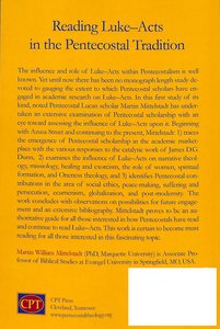 Reading Luke-Acts in the Pentecostal Tradition Reading Luke-Acts in the Pentecostal Tradition