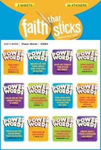 Power Words (1 Sheet, 9 Stickers) (Stickers Faith That Sticks Series) Power Words (1 Sheet, 9 Stickers) (Stickers Faith That Sticks Series)