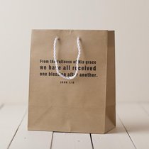 Value Gift Bag Medium: Craft Brown (John 1:16) Value Gift Bag Medium: Craft Brown (John 1:16)