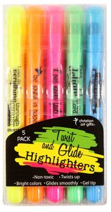 Pen: Twist & Glide Highlighter Set (Set Of 5) Pen: Twist & Glide Highlighter Set (Set Of 5)