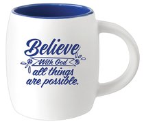 Ceramic Barrel Mug: Believe (Cobalt) Ceramic Barrel Mug: Believe (Cobalt)