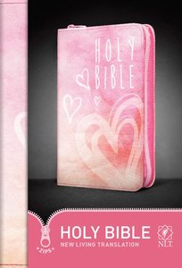NLT Zips Bible Canvas Pink Watercolour Hearts With Zipper (Black Letter Edition) NLT Zips Bible Canvas Pink Watercolour Hearts With Zipper (Black Letter Edition)