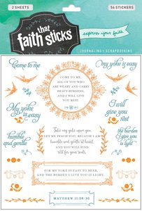 Matthew 11:28-30 (2 Sheets, 56 Stickers) (Stickers Faith That Sticks Series) Matthew 11:28-30 (2 Sheets, 56 Stickers) (Stickers Faith That Sticks Series)