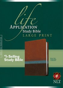 NLT Large Print Life Application Study Bible Brown Tan Heather Blue (Red Letter Edition) NLT Large Print Life Application Study Bible Brown Tan Heather Blue (Red Letter Edition)