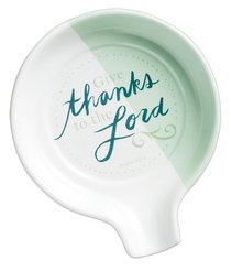 Ceramic Spoon Rest: Give Thanks Mint Green (Psalm 105:1) Ceramic Spoon Rest: Give Thanks Mint Green (Psalm 105:1)
