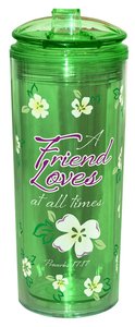 Flip Top Tumbler: A Friend Loves At All Times...Green (Proverbs 17:17) Flip Top Tumbler: A Friend Loves At All Times...Green (Proverbs 17:17)