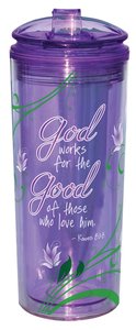 Flip Top Tumblers: God Works For the Good.... Purple (Romans 8:28) Flip Top Tumblers: God Works For the Good.... Purple (Romans 8:28)