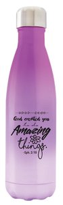 Stainless Steel Vacuum Sealed Water Bottle: Violet, God Created You, Eph 2:10 Stainless Steel Vacuum Sealed Water Bottle: Violet, God Created You, Eph 2:10