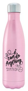 Stainless Steel Vacuum Sealed Water Bottle: Metallic Light Pink, I Can Do Alll Things, Phil 4:13 Stainless Steel Vacuum Sealed Water Bottle: Metallic Light Pink, I Can Do Alll Things, Phil 4:13