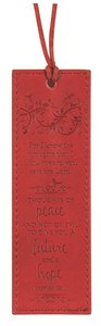 Leather Lux Bookmark: For I Know the Plans, Jeremiah 29:11, Burgundy Leather Lux Bookmark: For I Know the Plans, Jeremiah 29:11, Burgundy