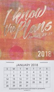 2018 Mini Magnetic Calendar: I Know the Plans.... 2018 Mini Magnetic Calendar: I Know the Plans....
