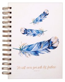 Wirebound Journal: He Will Cover You With His Feathers, Blue Feathers Wirebound Journal: He Will Cover You With His Feathers, Blue Feathers