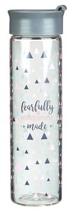 Water Bottle Clear Glass: Fearfully & Wonderfully Made...Silver Lid Water Bottle Clear Glass: Fearfully & Wonderfully Made...Silver Lid