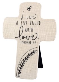 Cross Ceramic Hand Drawn Doodles: Love (Ephesians 5:2) Cross Ceramic Hand Drawn Doodles: Love (Ephesians 5:2)