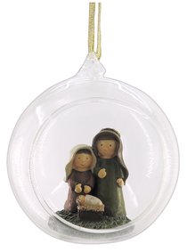 Glass Ball With Holy Family Ornament Glass Ball With Holy Family Ornament