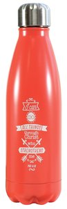 Water Bottle 500ml Stainless Steel: I Can Do All Things, Satin Pink Water Bottle 500ml Stainless Steel: I Can Do All Things, Satin Pink
