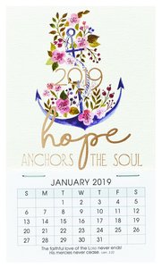 2019 Mini Magnetic Calendar: Hope Anchors the Soul, Floral/Anchor 2019 Mini Magnetic Calendar: Hope Anchors the Soul, Floral/Anchor