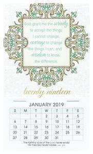 2019 Mini Magnetic Calendar: God Grant Me the Serenity.... 2019 Mini Magnetic Calendar: God Grant Me the Serenity....