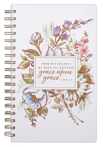Wirebound Journal: Grace Upon Grace, Floral/White Wirebound Journal: Grace Upon Grace, Floral/White