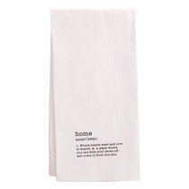 Tea Towel: Home Noun, White/Black Tea Towel: Home Noun, White/Black