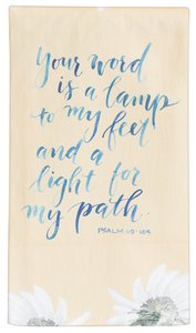 Gracelaced Cotton Tea Towel: Your Word is a Lamp, Yellow Floral